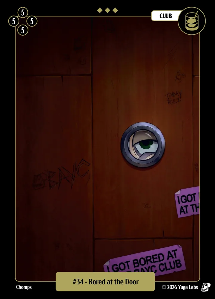 #34 Bored at the Door card art