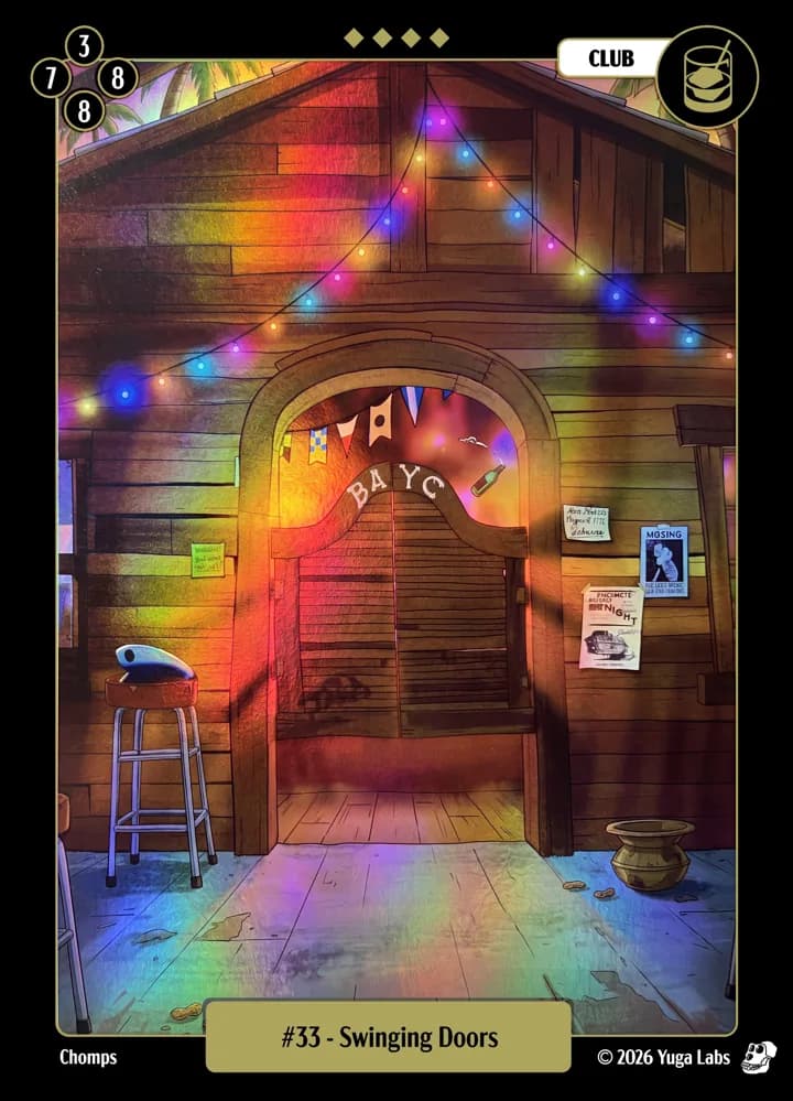 #33 Swinging Doors foil card art