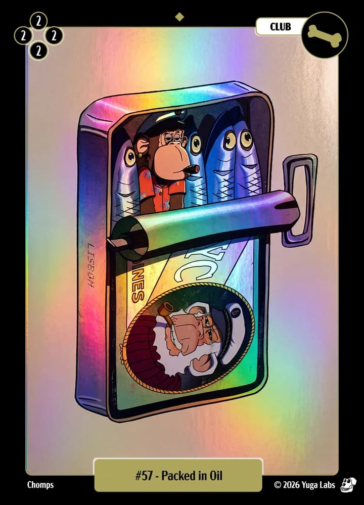 #57 Packed in Oil foil card art
