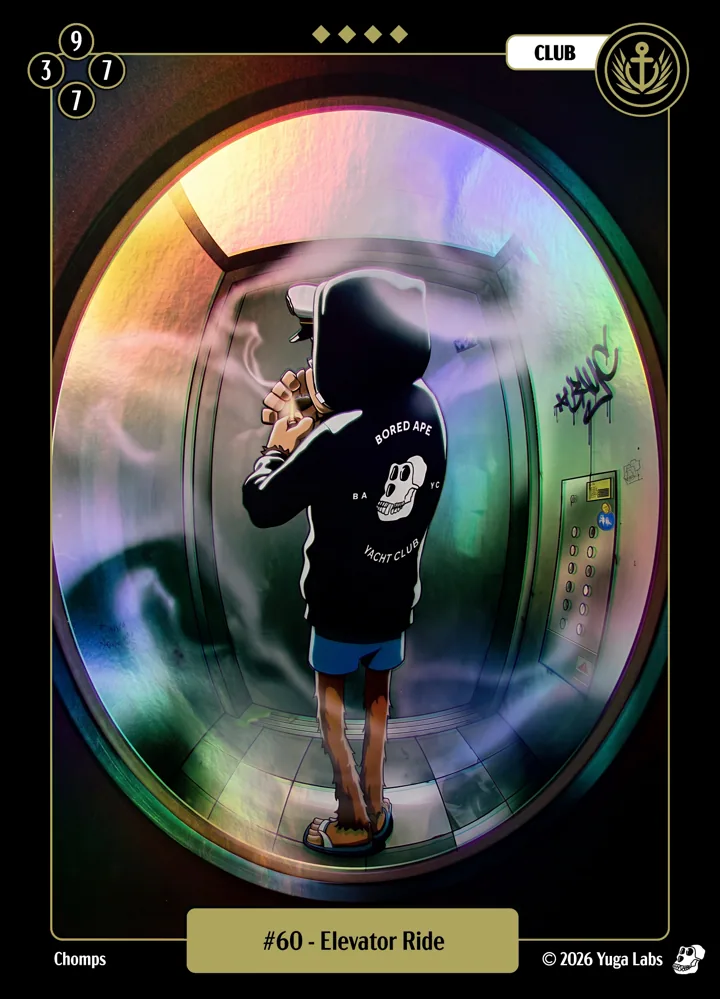 #60 Elevator Ride foil card art