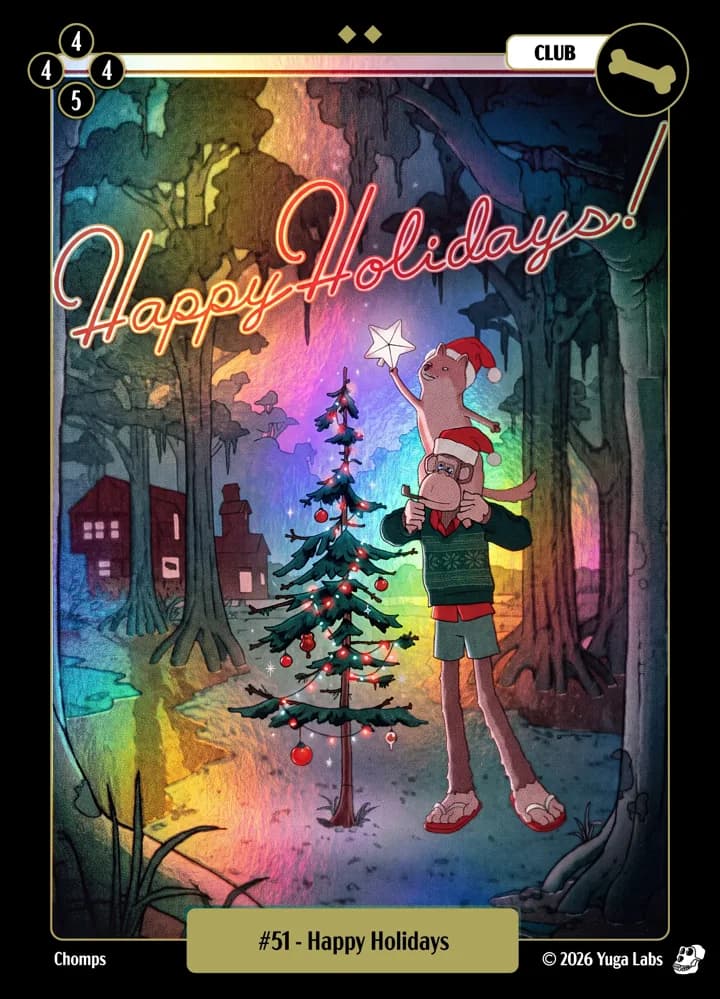#51 Happy Holidays foil card art